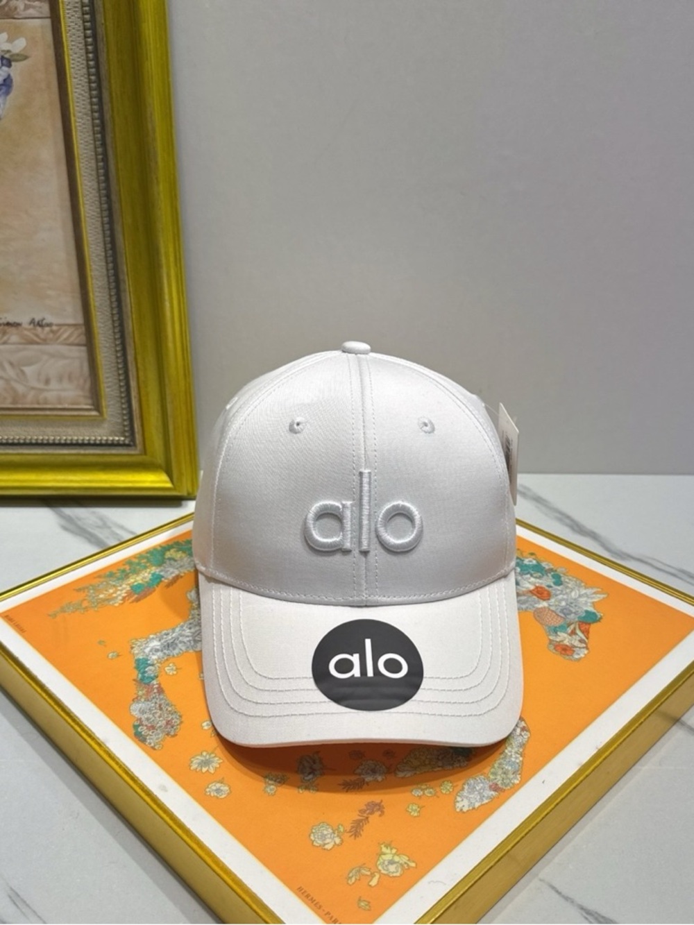 ALO Yoga White Embroidered Logo Baseball Cap